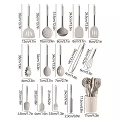 Imagem do Conjunto De Utensílios De Cozinha De Silicone Preto, Panelas Antiaderentes, Punho De Aço Inoxidável, Espátula, Batedores De Ovo, Acessórios De Utensílios De Cozinha, 15Pcs