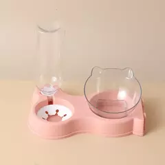 Tigela de comida para gatos, alimentador automático, tudo em um, tigela de comida para cães e gatos e fonte para beber, prato elevado