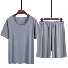 Pijama de seda gelo de duas peças masculino, modal fino, pijama de manga curta, conjunto de moda grande, verão - Wolf Magazine