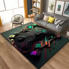 Tapete 3D Gamer Controller Area, Tapetes Grandes para Sala de Estar, Quarto, Coz na internet