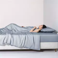 Liv-Conjunto de cama verde puro, 100% seda, cor sólida, lençol plano, fronhas, rainha, colcha de rei, conjuntos de cama para dormir, presente - comprar online