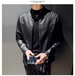Jaqueta de couro falso para homens, casacos PU masculinos, outwear branco, outono, 2023 - comprar online