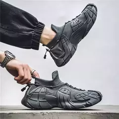 Imagem do Sapato casual de malha leve masculino, meias respiráveis, tênis antiderrapante, sapato de pai versátil, popular, novo, 2024