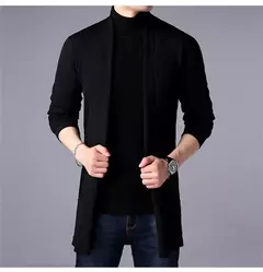Cardigã fino de malha masculino, 5 cores, casacos de suéter, jaqueta justa, monocromática, roupa casual, novo, 2023 na internet
