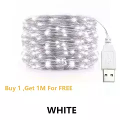 USB LED String Lights para Decoração de Natal Luzes de fadas impermeáveis Fio de cobre, Guirlanda de luz, Festa de casamento, 10 m, 20 m, 30m - Wolf Magazine