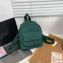 Mochila leve de veludo, mochilas pequenas, mochila de viagem, mochila escolar, campus, júnior, cor sólida, mini, bolsos múltiplos - Wolf Magazine