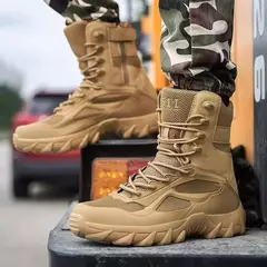 Botas de couro masculinas, sapatos casuais ao ar livre, designer leve, botas de trabalho quentes, botas artesanais clássicas - Wolf Magazine
