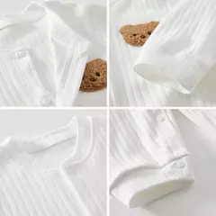 Macacão de urso monocromático para bebê recém-nascido, roupa de uma peça para meninos e meninas, macacão de algodão infantil, outono e primavera, 0-18m, 2020