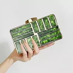 Bolsa de ombro acrílica com corrente transversal para mulheres, embreagem noturna, carteira de casamento alta qualidade, design de luxo, moda
