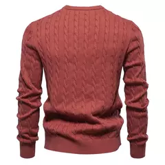 AIOPESON-Suéteres masculinos de algodão bordados em girafa, pulôver com gola redonda, clássico estampado torção, malha masculina na internet