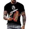 Camiseta de crânio extragrande manga curta masculina, streetwear de hip-hop, blusa casual, camiseta Harajuku, Y2k, roupa gola O, tendência