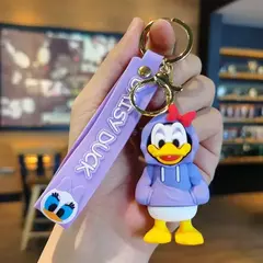 Imagem do Anime disney figura vilão malévola a rainha má cruella silicone chaveiro saco chaveiro pingente crianças brinquedo presentes de aniversário
