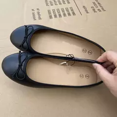 Ballet bowknot para senhoras, sapato de mulas de couro, dedo do pé redondo, mocassins confortáveis, clássicos e elegantes, moda primavera, 2024 - loja online