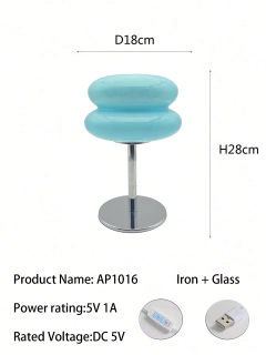 110-240v macaron lustre de vidro led candeeiro de mesa 3 cores escurecimento proteção para os olhos luz da noite quarto cabeceira decoração lâmpadas - loja online