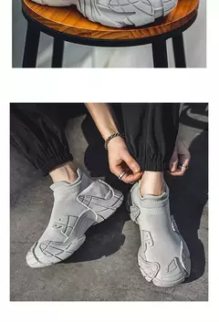 Tênis respiráveis para homens e mulheres, meias de tecido voador, sapatos casuais, tendência de personalidade, novo na internet