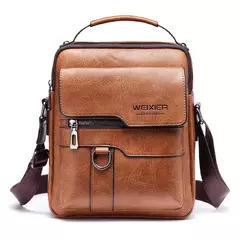 Bolsa de Ombro de Couro PU Masculina, Bolsas Crossbody, Business Flap, Mensageiro Sólido Masculino, Bolsa de Viagem, iPad, 9.7 ", iPad, Brand