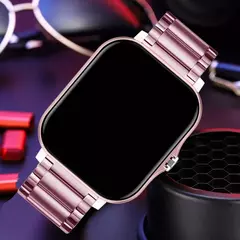 Relógio inteligente quadrado para homens e mulheres, rastreador de fitness, relógio inteligente esportivo, toque de discagem, música, Smartclock para Android, iOS - Wolf Magazine