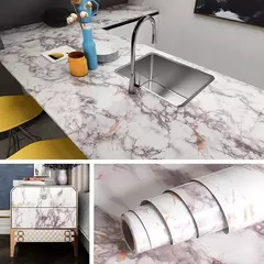 Self-Adhesive Marble Vinyl Wallpaper, PVC, impermeável adesivos de parede, Papel de contato, DIY, banheiro, cozinha, armário, bancadas - loja online