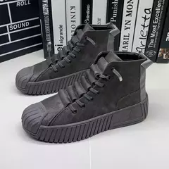Sapato de tabuleiro casual masculino com renda, botas aumentadas, alta qualidade, bota ao ar livre, estilo britânico, novo, outono, inverno, 2022 - Wolf Magazine