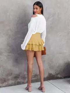 Mini-saia linha A feminina, cintura baixa, fina, monocromática, que combina tudo, casual, doce, sexy, streetwear de moda feminina, verão, Y2K - loja online