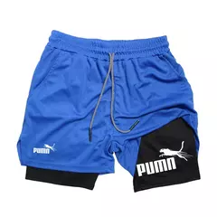Calções de compressão de dupla camada respirável masculino, elásticos, de secagem rápida, multi-funcional, 2 em 1, verão, M-3XL - comprar online