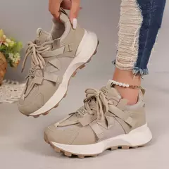 Novas mulheres tênis de malha respirável plataforma tênis feminino casual rendas até ao ar livre sapatos femininos baixo topo zapatos de mujer