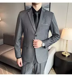 Terno de casamento casual de negócios masculino, conjunto de 3 peças, colete e calças masculinas bonitas de banquete, alta qualidade, nova moda, R$ 2020 - comprar online