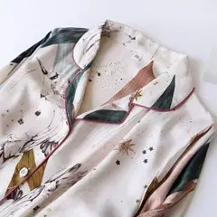 Pijama de manga comprida para senhoras, pijamas, pijamas femininos, 100% viscose, plus size, 3XL, novo para primavera e verão - loja online