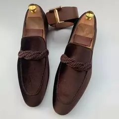 Sapatos masculinos de couro de camurça sapatos de couro de camurça de tamanho grande vintage deslizamento-on clássico casual homem sapatos de condução sapatos de casamento sapatos de vestido masculino - Wolf Magazine