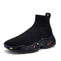 Moda masculina sapatos casuais leves sapatos masculinos tênis de plataforma de renda tênis unissex meias sapatos zapatillas hombre