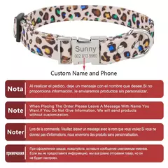Conjunto de coleira e coleira para cães personalizados, padrão de leopardo personalizado, correias de tecido de poliéster com trela de 120 cm, para cães médios e grandes na internet
