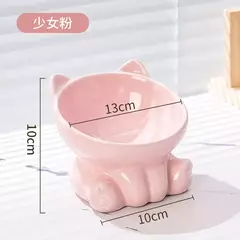 Tigela para gatos, acessórios para animais de estimação, cerâmica, diagonal, pés altos, proteção fofa, coluna cervical, tigela para cachorro, bebida, água, suprimentos para animais de estimação - comprar online