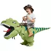 Nova venda quente engraçado criança adulto inflável equitação dinossauro verde cosplay traje crianças fantasia vestido de festa tema do feriado do dia das bruxas