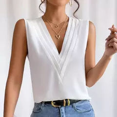Blusas soltas, sem mangas, camisas grandes, tops femininos elegantes, monocromáticas, casuais, moda jovem, verão - Wolf Magazine