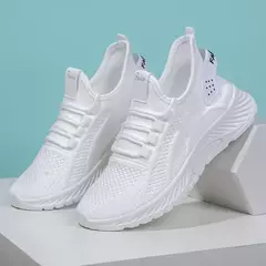 Sapatos de corrida leves e respiráveis para mulheres, calçados esportivos antiderrapantes, ao ar livre, macios, com cordões, moda, tênis - comprar online