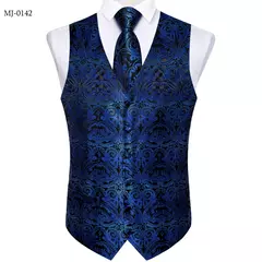 Festa de casamento ouro colete paisley floral jacquard colete masculino 4 pçs colete gravata lenço anel hanky abotoaduras conjunto dibangu - loja online