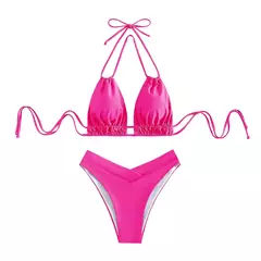 Maiô Tanque Biquínis Conjuntos de Banho 2023 Mulheres Cintura Média Profundo V Pescoço Alças Largas Biquíni Verão Beach Wear Natação ????????? na internet