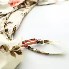 Vestido de deslizamento estampado fora do ombro feminino, babado, alça, mini vestido, floral, sem costas, curto, praia, verão, 2024 - loja online