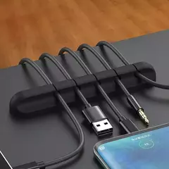 Imagem do Auto-adesivo Cabo Winder, Suporte de Carregamento USB, Fio Envolvido Cabo, Organizador Da Mesa, Material de Escritório, Desktop, 3, 5, 7 Clips
