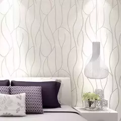 Papel de parede 3D não tecido à prova de umidade, fundo moderno, adesivos de parede engrossados, listras curvas, europeu, 53cm - comprar online