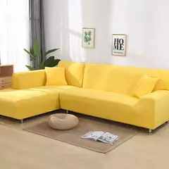 Monocromático Elastic Capas Sofá para Sala, L Shaped Canto Sofá Capa, Protetor de Cadeira Slipcover, 1, 2, 3, 4 Lugares - loja online