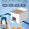 Alimentador automático inteligente wi-fi, alimentador de temporização de peixes dourados para aquário, 100ml, grande capacidade, controle por aplicativo, registros de alimentação, lembrete de alimentador de peixes