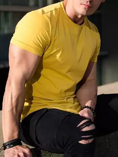 Camiseta masculina de algodão manga curta, musculação, Athleisure, treino, camisa esportiva de ginástica, tops de alta qualidade, verão na internet