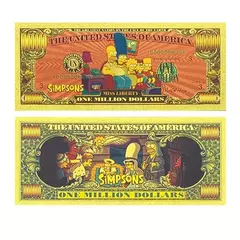 Os simpsons notas comemorativas dos desenhos animados periférico requintado folha de ouro conjunto completo coleção mão fantoche decoração do quarto - Wolf Magazine