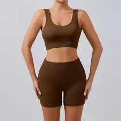 Malha roscada Yoga Set para Mulheres, U-Shaped, Sem Costura, Esportes, Fitness, Yoga Suit, Workout roupas na internet