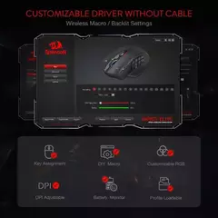Redragon-M913 Mouse óptico sem fio RGB Gamer, 16000 DPI, com fio 2.4Ghz, 16 botões programáveis, preto ou branco na internet