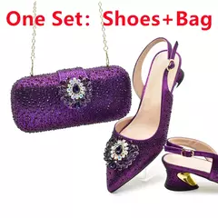 Conjunto de sapatos e bolsas italianos, sapatos de festa para senhoras, decorado com strass, bombas de noiva, designer, novo, 2021 na internet