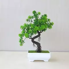 Plantas de plástico artificiais bonsai pequeno vaso de árvore planta falsa vaso de flores arranjo de jardim ornamentos quarto decoração de mesa de casa