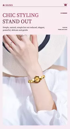 Imagem do OLEVS Relógio Quartz para Mulheres, Espelho Rhombic, Relógio de Pulso Feminino Impermeável, Tungsten Steel Strap, Luxo, Original, 7007