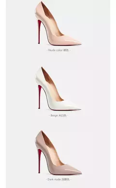Bombas de couro genuíno para mulheres, fundo vermelho, dedo apontado, salto alto, estilete elegante, sapatos femininos, tendência luxuosa, 44, 2024 - comprar online